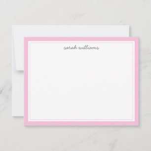 Cartão De Notas Limite Mínimo do Elegante Cor-de-rosa