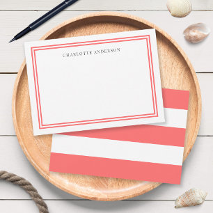 Cartão De Notas Limites de Cores Personalizados e Listras Brancas