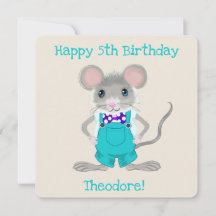 Lindo e elegante ratinho personalizado de aniversá