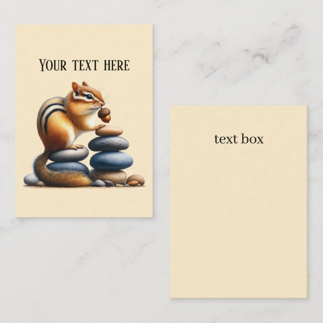 Cartão De Notas Lindo esquilo adicionar texto chipmunk  (Frente/Verso)