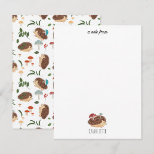 Cartão De Notas LindoouriçoCogumeloFlorestaMataAnimalCrianças