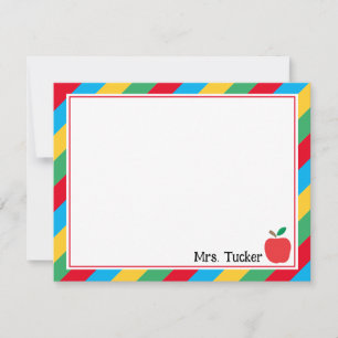 Cartão De Notas Linguagem de Apple e Stripes Coloridas