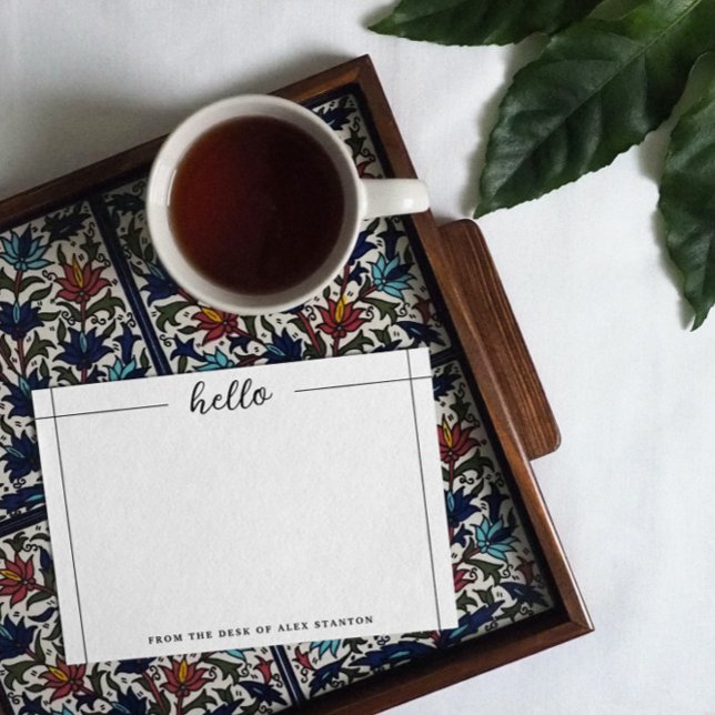 Cartão De Notas Linhas Pretas Alô Da Mesa De (Criador carregado)