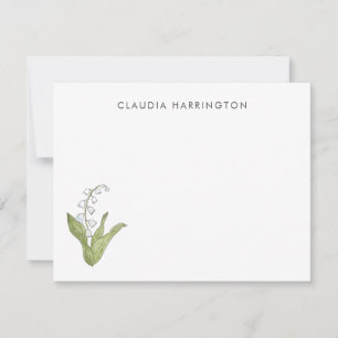 Cartão De Notas Lírio-do-Vale Floral Primavera Ilustrada à Mão
