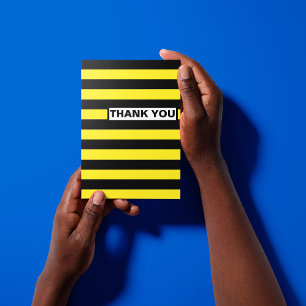 Cartão De Notas Listras Horizontais Amarelas e Pretas