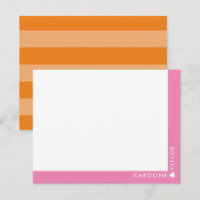 Listras Laranja Rosa Elegante Fofo Personalizado F