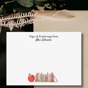 Cartão De Notas Livros de Agradecimento aos Professores Red Apple