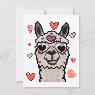Cartão De Notas Llama Love Hearts Namorados