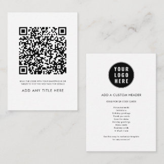 Cartão De Notas Logotipo Comercial de QR Code Personalizado Modern