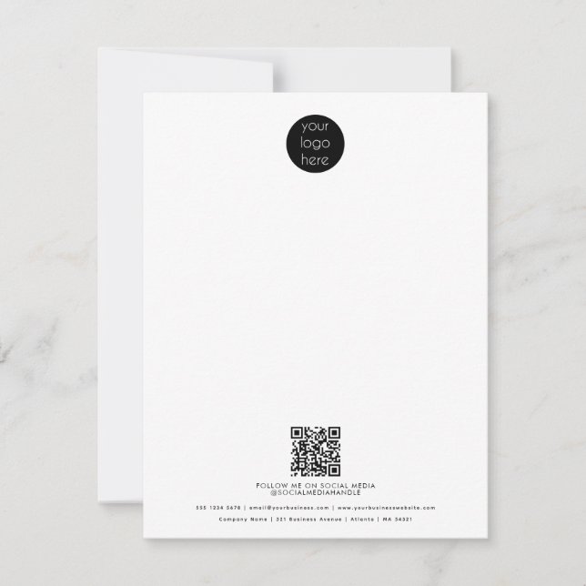 Cartão De Notas Logotipo comercial profissional Promocional de cód (Frente)