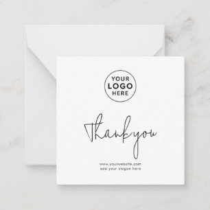 Cartão De Notas Logotipo da Empresa e Obrigado Site