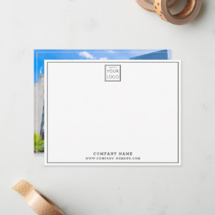 Cartão De Notas Logotipo da empresa Nome comercial Foto do escritó