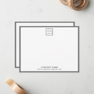 Cartão De Notas Logotipo da Empresa Nome da Empresa Borda Cinza Pr