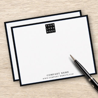 Cartão De Notas Logotipo da Empresa Nome da Empresa Borda Preta