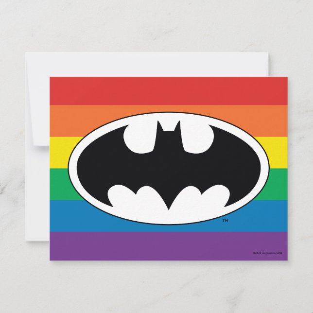 Cartão De Notas Logotipo do Batman Rainbow (Frente)
