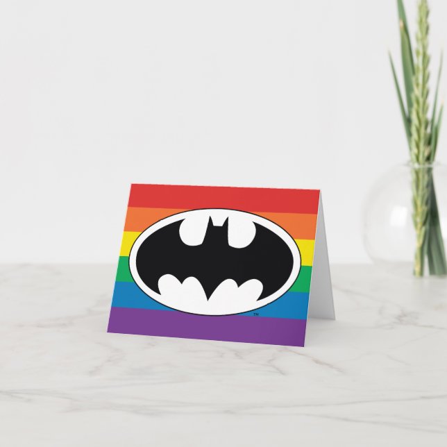 Cartão De Notas Logotipo do Batman Rainbow (Frente)