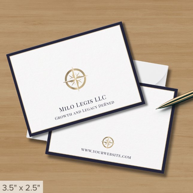 Cartão De Notas Logotipo Dourado Elegante Simples (Criador carregado)