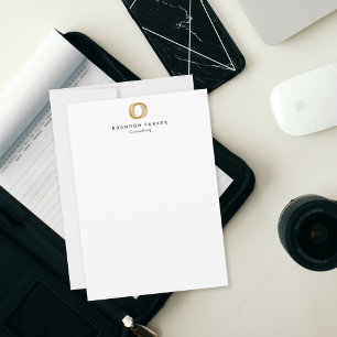 Cartão De Notas Logotipo Dourado profissional simples Empreendedor