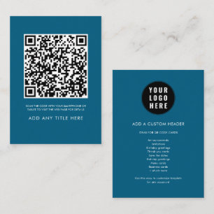 Cartão De Notas Logotipo Empresarial de Código QR Simples Minimali