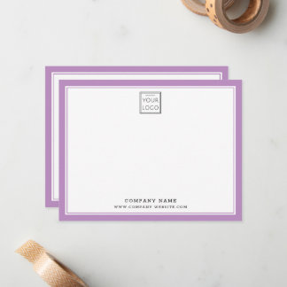 Cartão De Notas Logotipo Empresarial Nome da Empresa Roxo Duas Bor