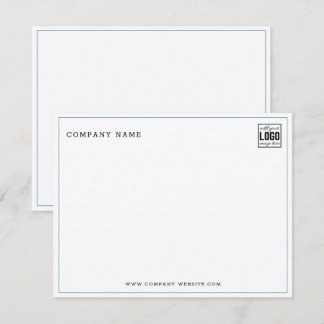Cartão De Notas Logotipo Minimalista de Empresa Nome Borda Azul