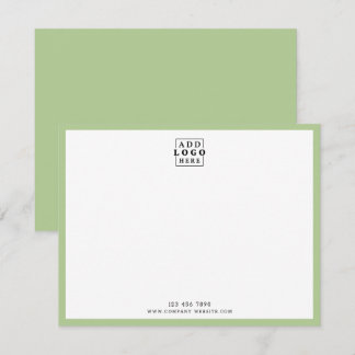 Cartão De Notas Logotipo Minimalista Empresa Contato Verde