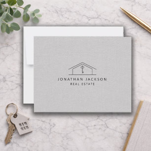Cartão De Notas Logotipo Moderno de Casa de Corretor Imobiliário e