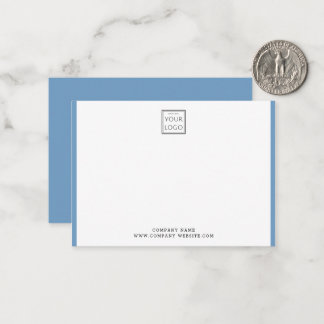 Cartão De Notas Logotipo Moderno de Empresa Nome Borda Azul