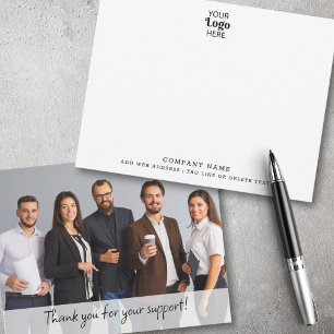 Cartão De Notas Logotipo personalizado Empresa Obrigado Nome da em