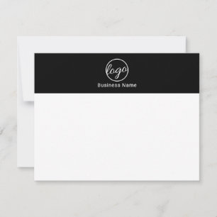 Cartão De Notas Logotipo Preto de Empresa Simples de Negócios Pers