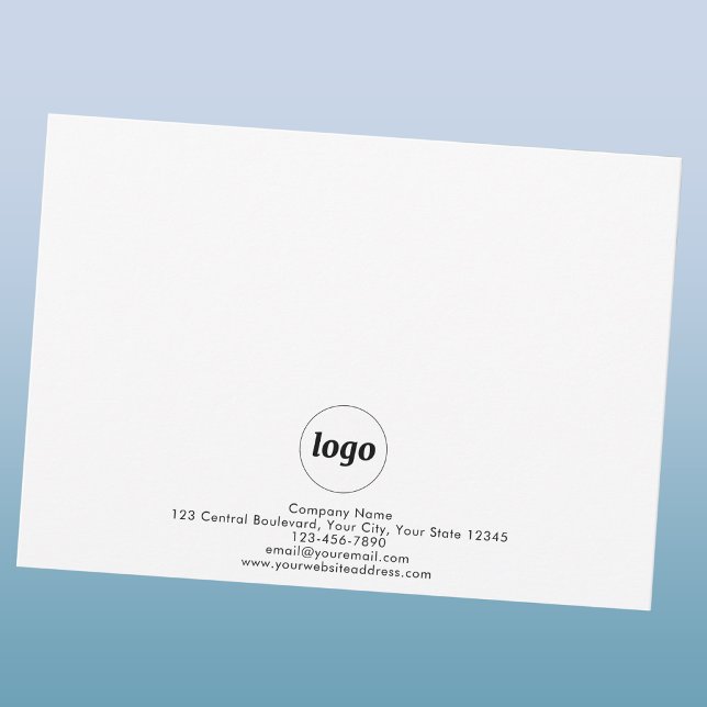 Cartão De Notas Logotipo Profissional Simples (Simple logo with custom text business branding promotional note card stationery)