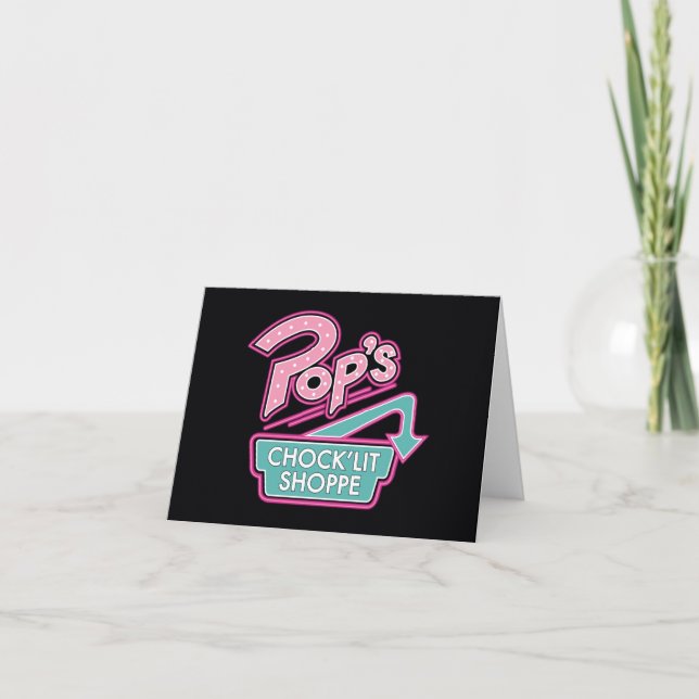 Cartão De Notas Logotipo rosa da barra de pop (Frente)