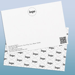 Cartão De Notas Logotipo simples QR Code Professional