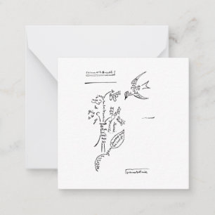 Cartão De Notas L'oiseau et le buquê, por Apollinaire