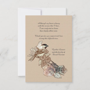 Cartão De Notas Lone Bereavement Obrigado Notecard (3,5 x 5)