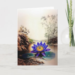 Cartão De Notas Lotus Azul Emergindo das Águas Mortas (Vietnamita)