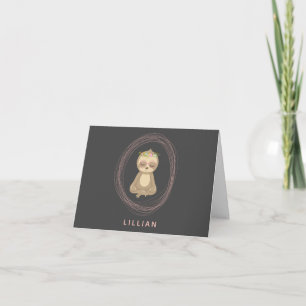 Cartão De Notas Lótus Yoga Sloth, cor-de-rosa, Design, personaliz