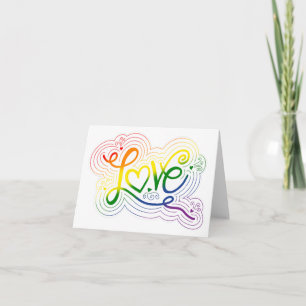 Cartão De Notas Love Swirl Doodle LGBTQ+ Rainbow Pride Flag