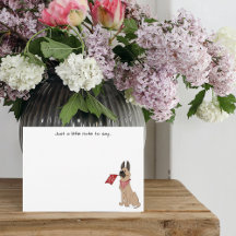 Love You Cute Dog Flat Note Card