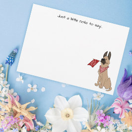 Cartão De Notas Love You Cute Dog Flat Note Card