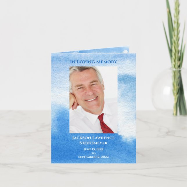 Cartão De Notas Loving Memory Celebration Memorial Foto de Obrigad (Frente)