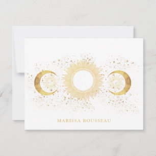 Cartão De Notas Lua Celestial Dourada