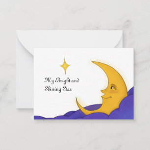 Cartão De Notas Lua olhando em Star - Celestial