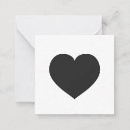 Cartão De Notas Lúcio de Presente de Nota de Amor de Coração Negro