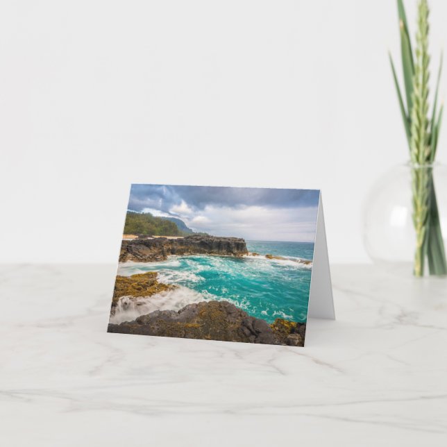 Cartão De Notas Lumaha'i Beach, Kauai, Havaí (Frente)