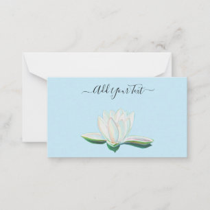 Cartão De Notas Luminosa para Flor de Lotus Branco Personalizável