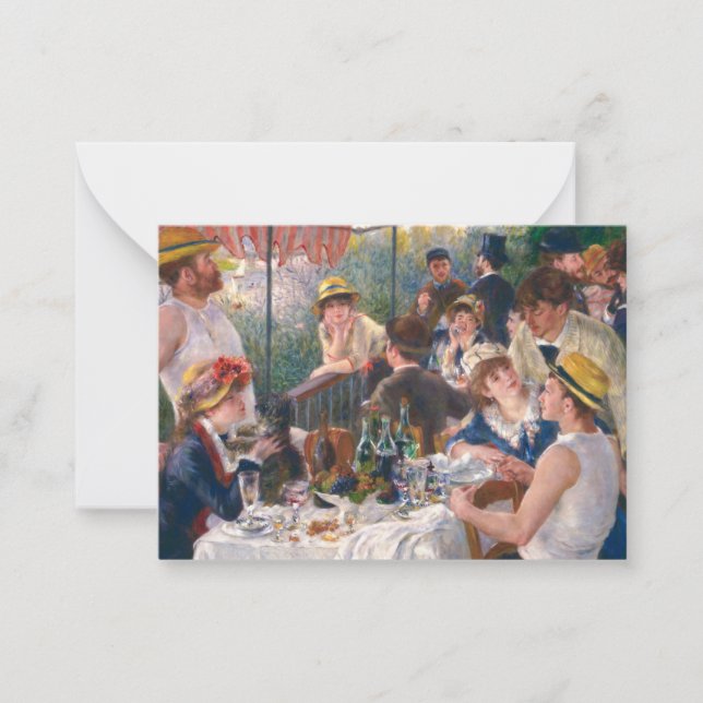 Cartão De Notas Luncheon do Partido Barco, 1880 por Renoir (Frente)