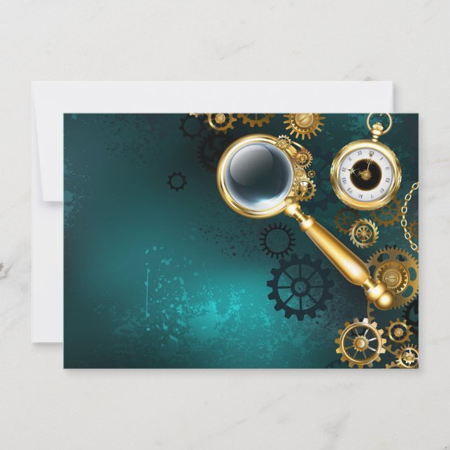 Cartão De Notas Lupa no estilo Steampunk (Frente)