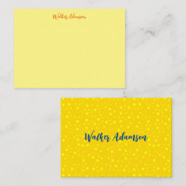Cartão De Notas Luxo Personalizado, Nome Amarelo Elegante do Ouro