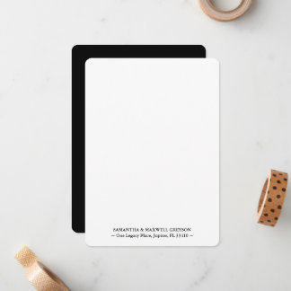 Cartão De Notas Luxuoso Agradecimento Pessoal Elegante Preto